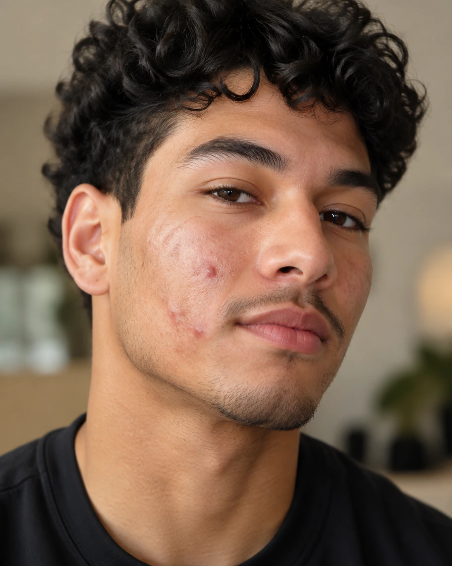 AmberSkin blemish care editorial portrait