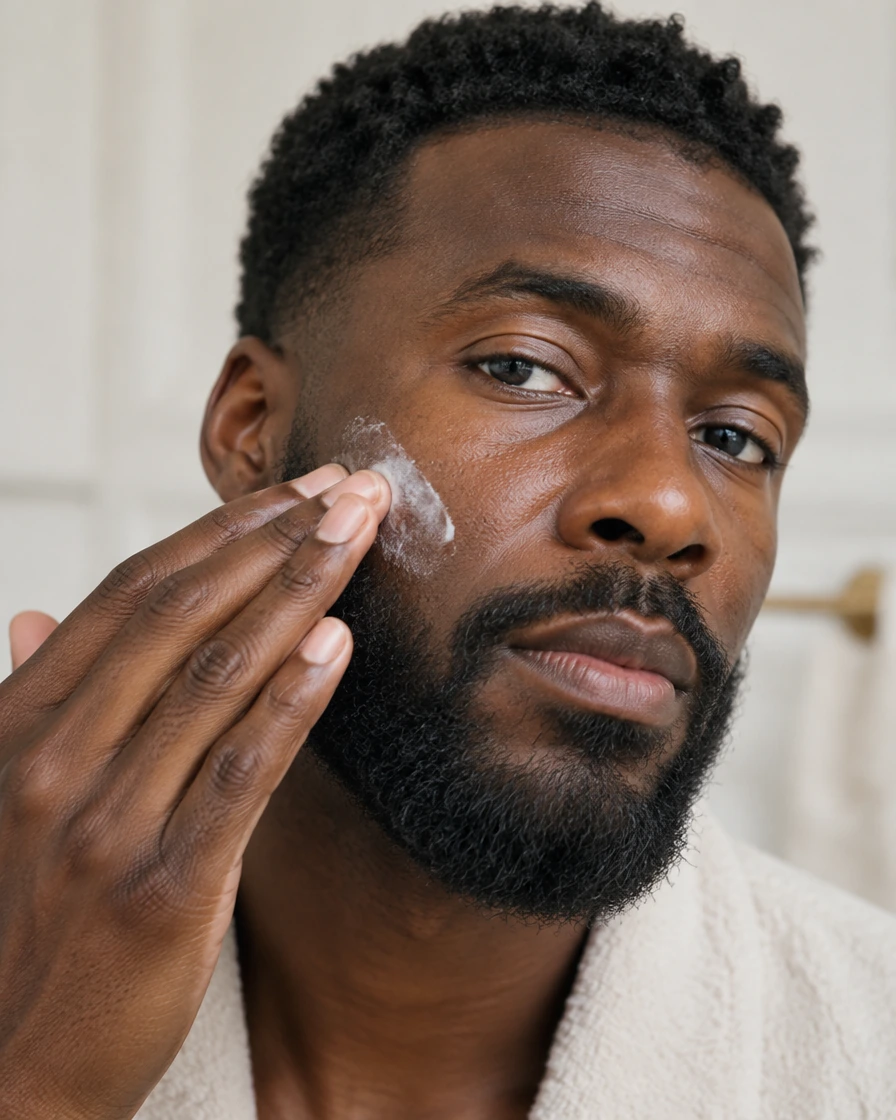 AmberSkin dry skin night care editorial portrait