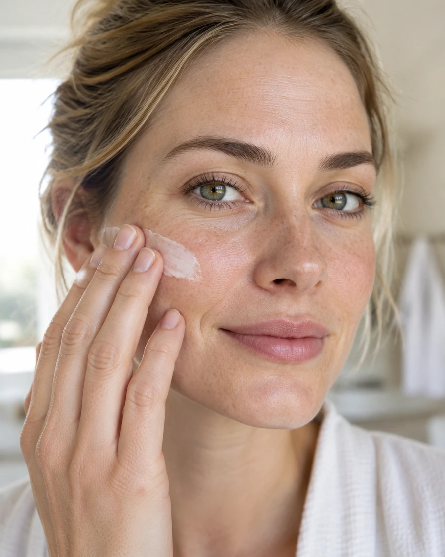 AmberSkin hydration and skin barrier editorial portrait