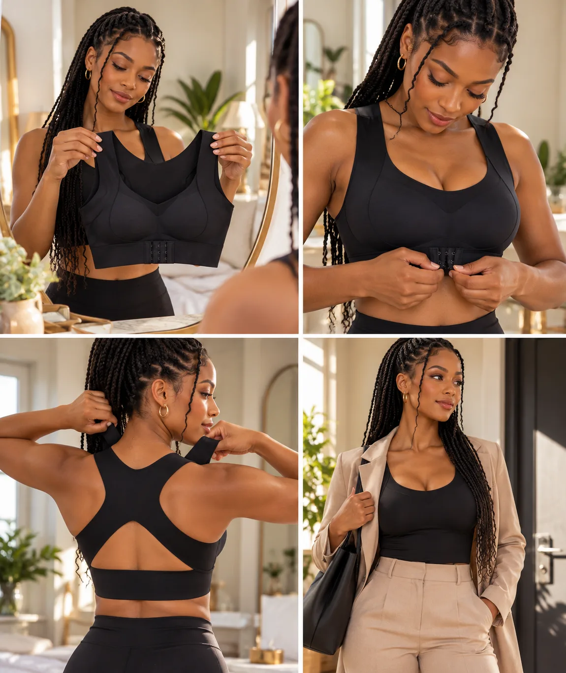 Seamless Front-Closure Sports Bra